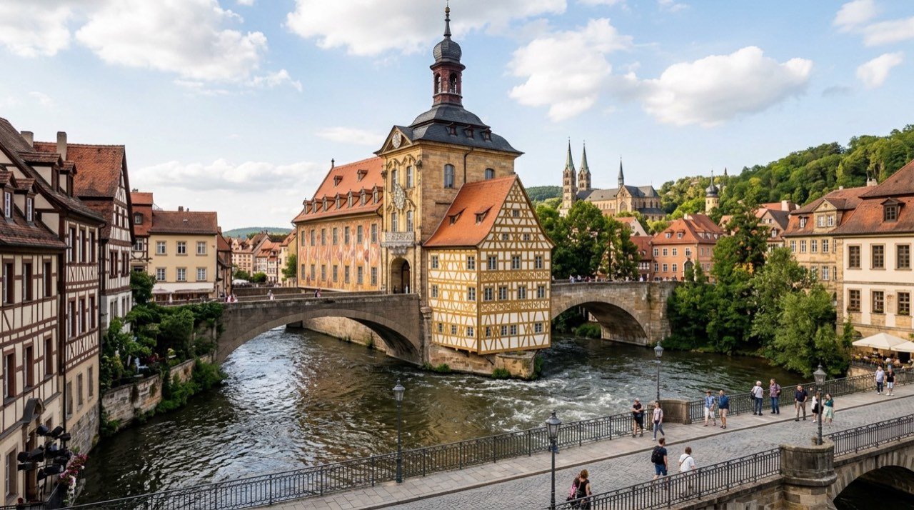Bamberg şehir görünümü – Almanya