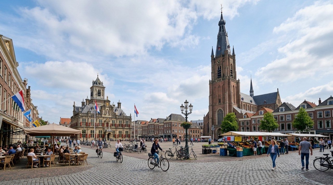 Delft şehir görünümü – Hollanda