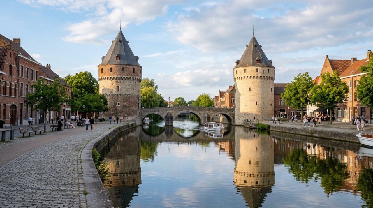 Kortrijk şehir görünümü – Belçika