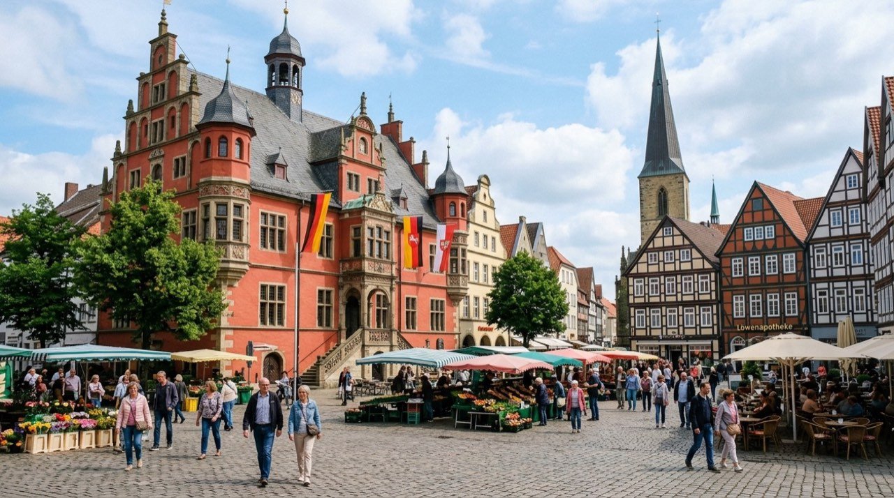 Osnabrück şehir görünümü – Almanya