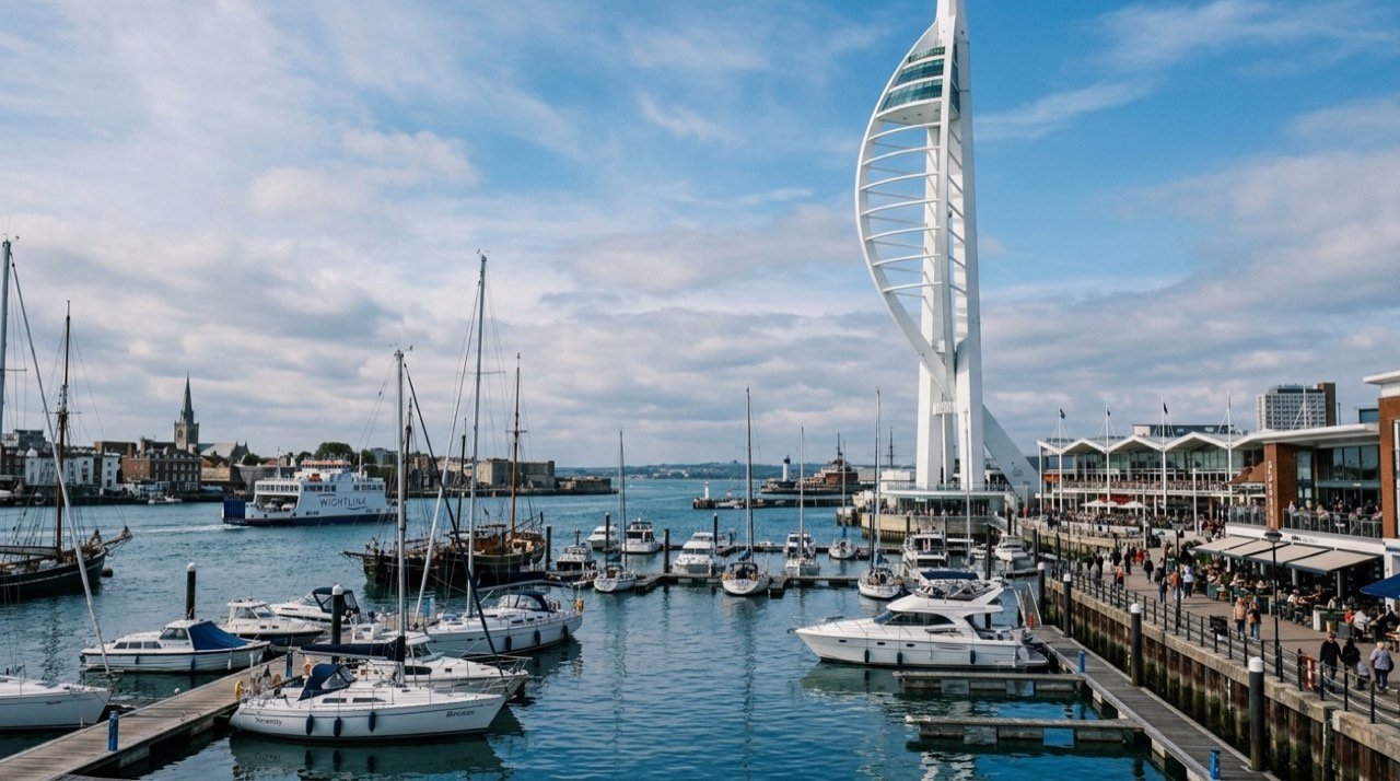 Portsmouth şehir görünümü – İngiltere