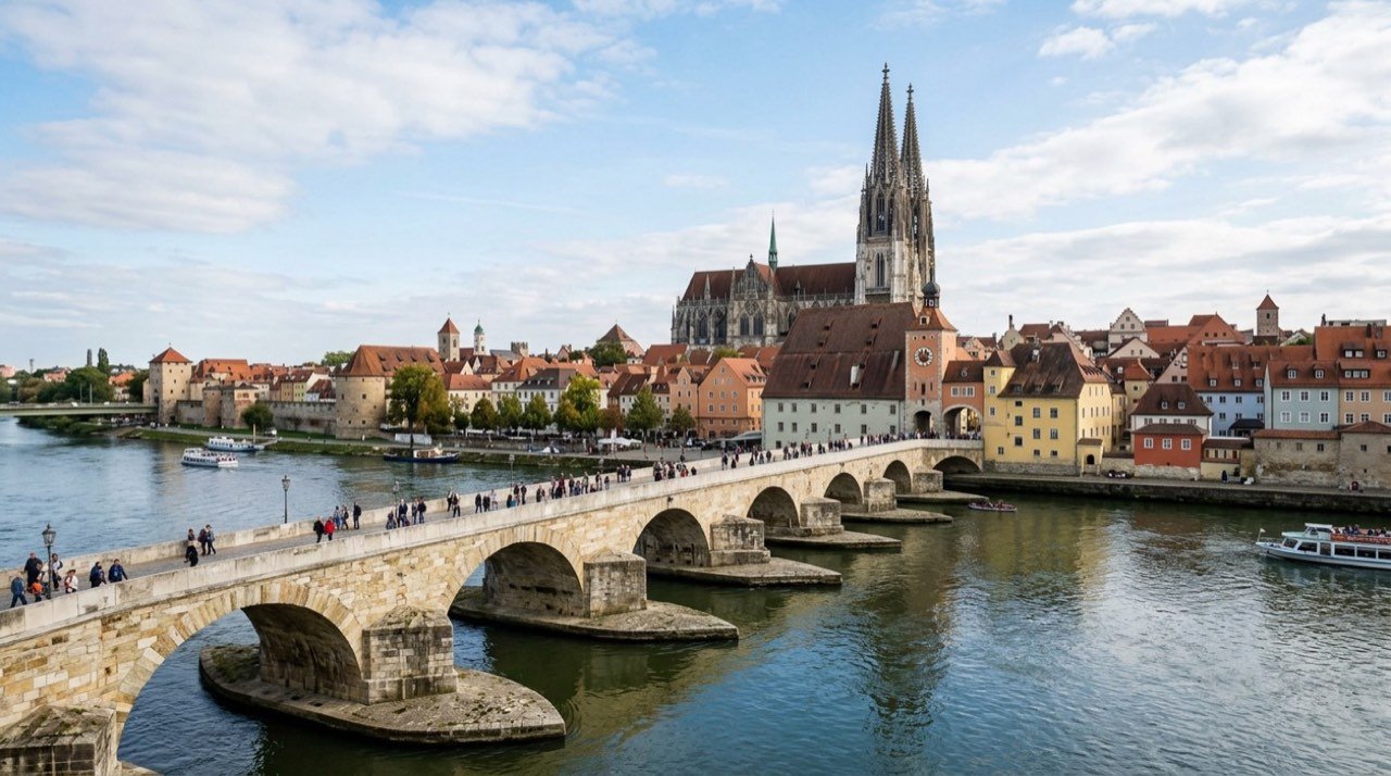 Regensburg şehir görünümü – Almanya
