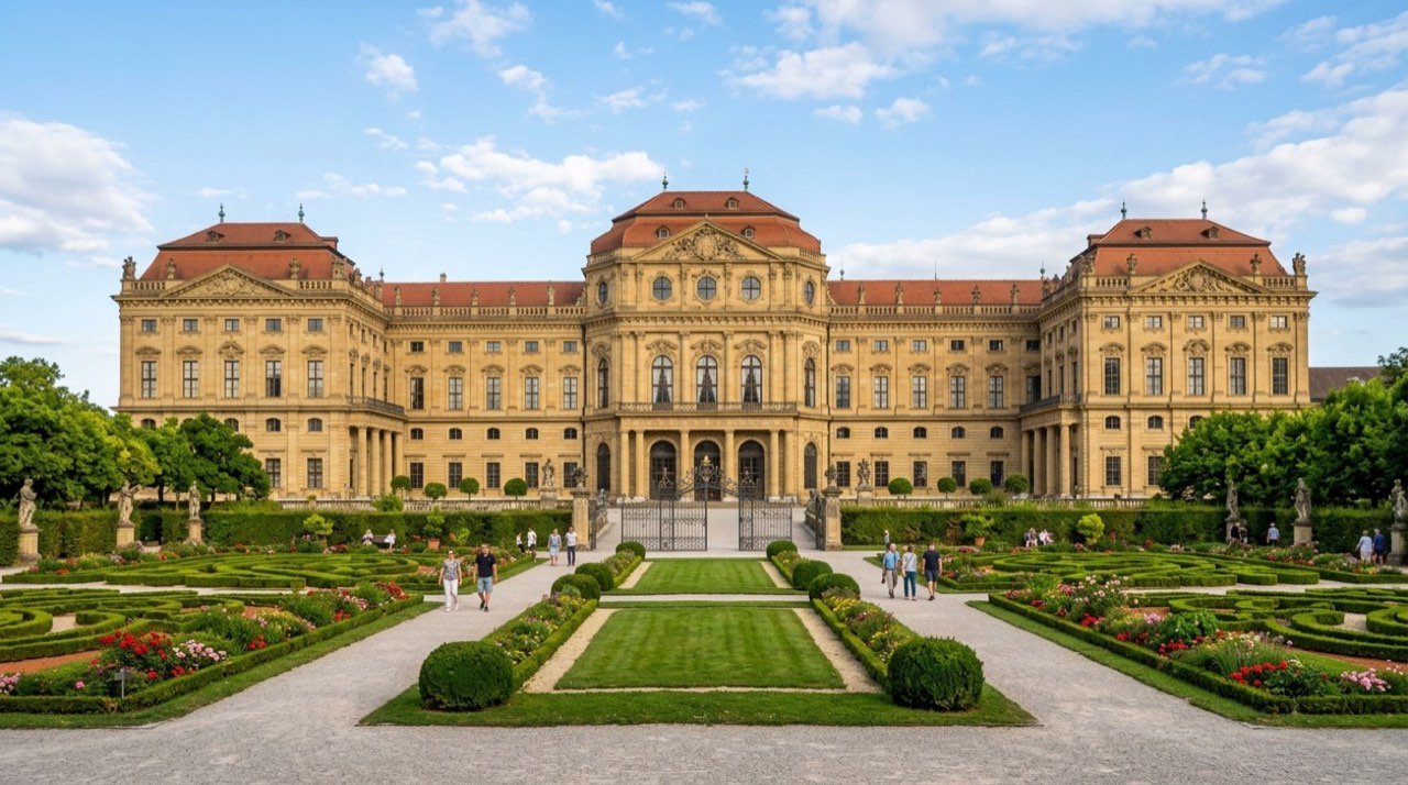 Würzburg şehir görünümü – Almanya